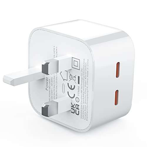 USB C DUAL 40W Fast Charger, 2 Ports 20W. GaN III, high temp resistance, short-circuit protection - Osmanthus fragrans Co., Ltd FBA