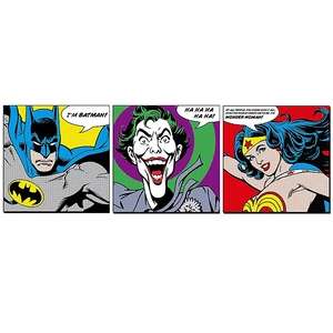 DC Faces Multicolour Wall Art, Set of 3 (H)30cm x (W)30cm Clearance Price £5.50 Free Collection @B&Q
