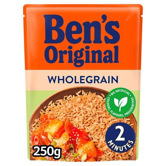Ben's Original Wholegrain Microwave Rice 250G 25p @Tesco Batley