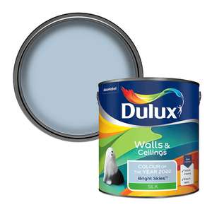 Dulux Walls & Ceilings Silk Emulsion Paint Bright Skies, 2.5L - Free C/C Only At Limited Locations