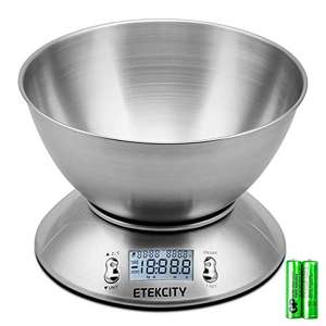 Etekcity Electronic Kitchen Scales with Stainless Steel Mixing Bowl £14.99 @ Amazon