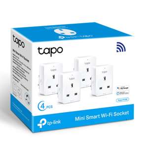 Tapo 4pk Smart WiFi Plug, Works with Amazon Alexa & Google Home, No Hub Required | 4pk With Energy Monitoring £32.99