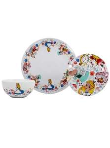 Disney Alice In Wonderland 12 Piece Porcelain Dinner Set + Free Click & Collect