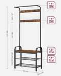 VASAGLE Coat Rack, Coat Stand with Shoe Storage Bench, 4-in-1 Design, with 9 Removable Hooks, a Clothes Rail, sold & shipped by SONGMICS UK