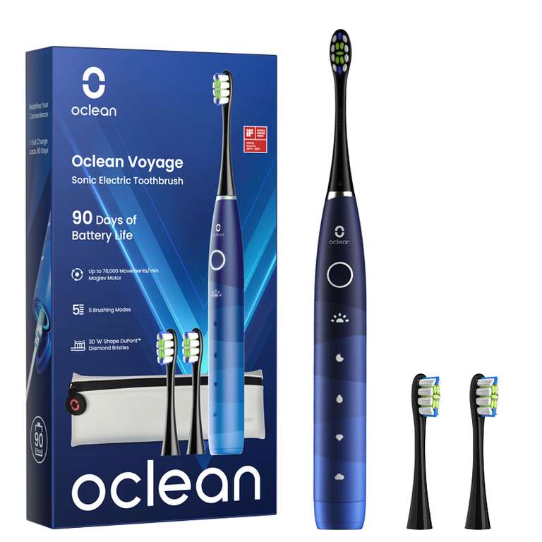 Oclean Voyage Sonic Electric Toothbrush -3 heads/90days/76,000 moves/Min £26.19 delivered, using coupon @ AliExpress / Oclean Official Store