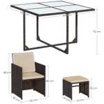 Sogmics 9 Piece PE Rattan Outdoor Patio Furniture (Black or Brown) - Use Code