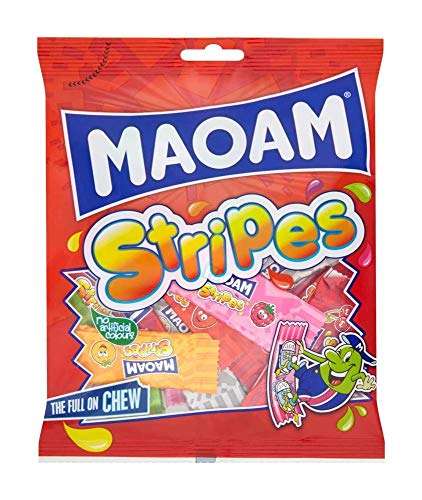 4 packs of Maoam Stripes Fruit Sweets, 140g - £3.36 / £3 with S&S