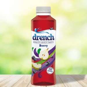 Drench Fruity Juicy Berry 500ml x12 | £4.99 (£5.99 delivery on orders under £25 ot FREE on over £25) at Discount Dragon
