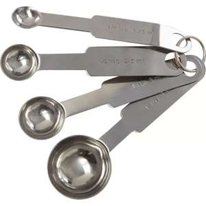George Home 4-piece Stainless Steel Measuring Spoons - £2.00 @ Asda