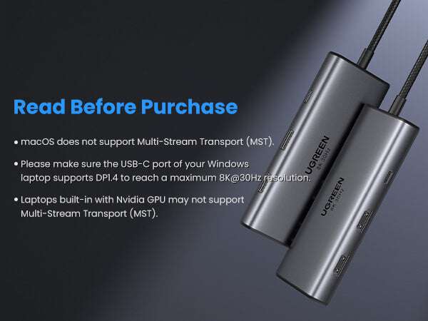 Ugreen 6-in-1 USB-C Hub (Dual HDMI, 8K@30Hz Single)