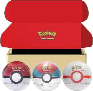 Pokémon TCG: Poké Ball Tin Bundle - Poké Ball, Lure Ball & Premier Ball (9 Pokémon TCG booster packs, 7 sticker sheets)