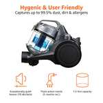 Amazon Basics Cylinder Bagless Vacuum Cleaner / with HEPA filter for Hardfloor, Carpet & Car, Compact & Lightweight, 700W, 1.5L, Black