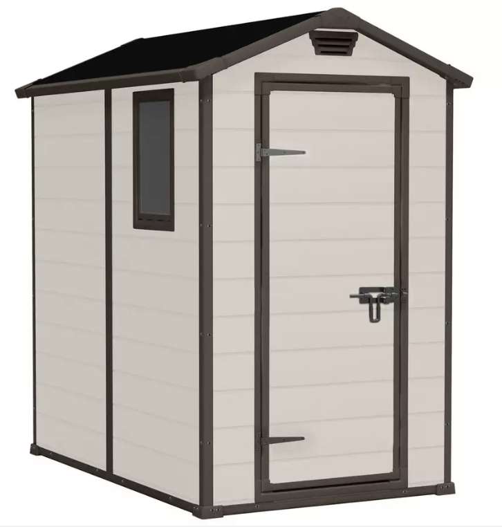 Keter Manor Apex Outdoor Garden Storage Shed 4 x 6ft - Brown - Delivery Only