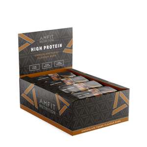 Amfit Nutrition Low Sugar Protein Bar (19.6g Protein - 0.8g Sugar) Chocolate Fudge Flavour 60g Pack of 12