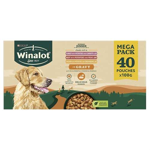 WINALOT Sunday Dinner Mixed (£8.41 with max S&S) in Gravy Wet Dog Food 40x100g