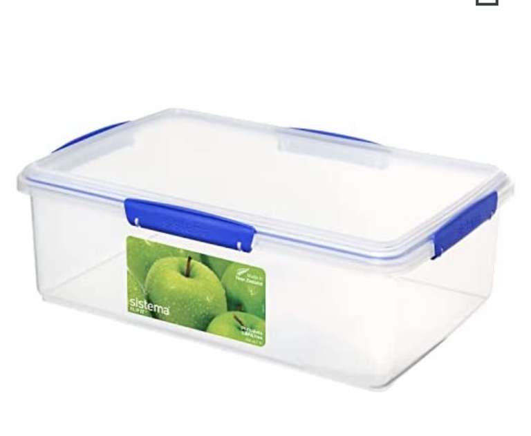 Sistema KLIP IT Food Storage Container | 7 L | Stackable & Airtight Fridge/Freezer Food Box with Lid | Blue Clips £4.08 @ Amazon