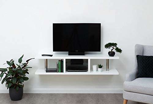 GFW High Gloss Wall Mounted Floating TV Unit (White or Grey) - £69 @ Amazon