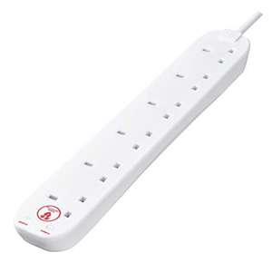 Masterplug SRG6210N-MP Six Socket Surge Protected Extension Lead, 2 Metres, White £9.99 @ Amazon