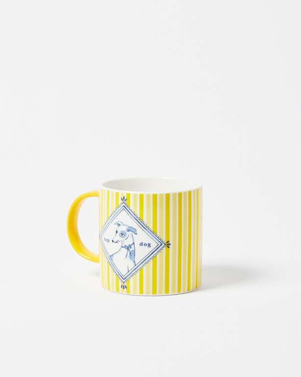 Top Dog Yellow Ceramic Whippet Mug