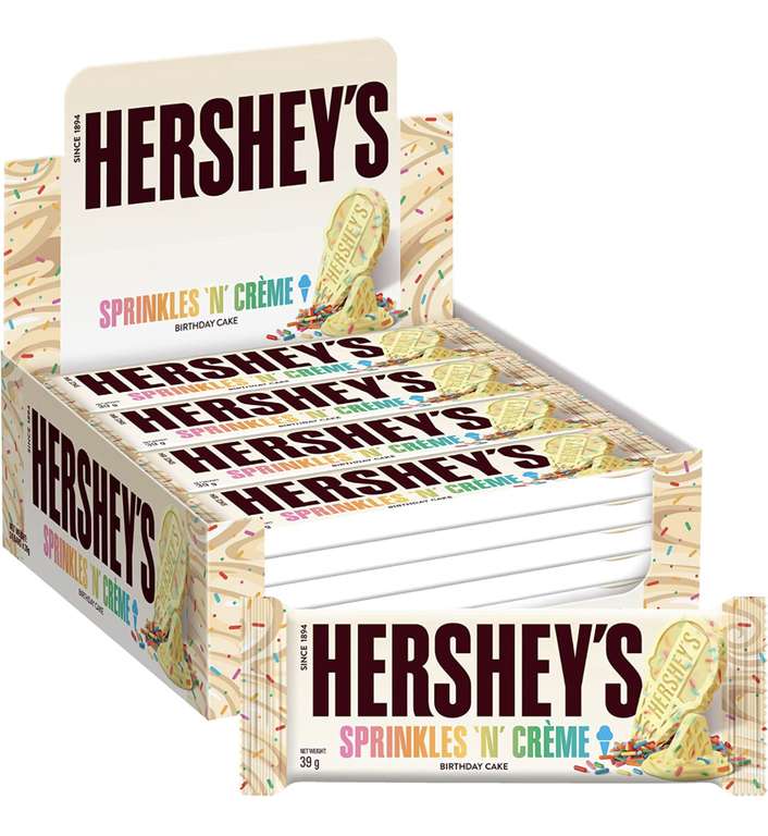 Box of 24 X Hershey's Sprinkles N Creme Birthday Cake 39G Chocolate Bars - £4.99 (£1 delivery under £10) BB 31/07 @ Yankee Bundles