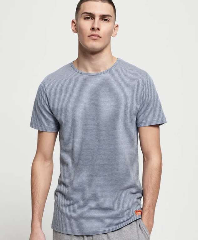 2 Pack - Superdry Mens Organic Cotton Slim Fit Lounge T-Shirts (Sizes XS-XXL) - Sold by Superdry