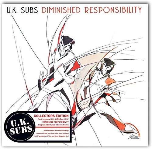 U K Subs Diminished Responsibility Double (2 x 10inch) Vinyl album (Also Brand New Age same price) with code