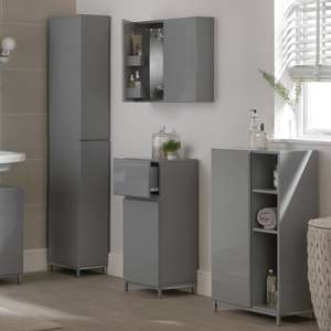 Half Price Bathroom Cabinets - Gloss Single Unit £37 / Gloss Double Unit £47 / Gloss Tall Boy £57 - Grey (free click & collect) @ Argos