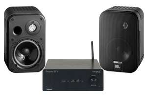 Tangent Ampster BT II & JBL Control 1 (Black) Stereo Amplifier with Speakers Per Pair