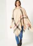 Check Poncho in either black or camal one size. With code