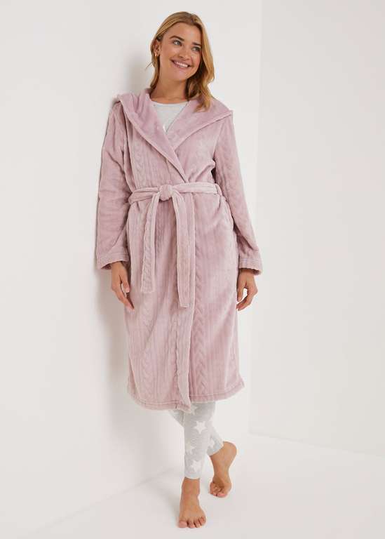 Matalan Pink Cable Fleece Ladies Dressing Gown - £15.20 (With Code) - Free Collection @ Matalan