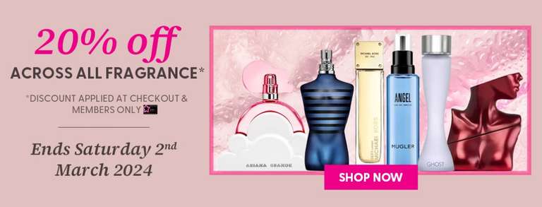 Double Discount (40% Instead of 20% ) off All Fragrances + Free Click & Collect