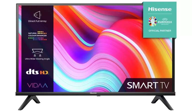 Hisense 40 Inch 40E4KTUK Smart Full HD HDR LED Freeview TV - Free C&C / Hisense 40A4EGTUK Smart Full HD LED Freeview TV (Low Stock) £189