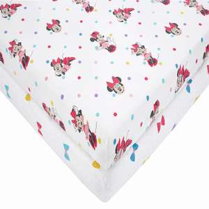 Disney Minnie Mouse 100% Cotton Fitted Cot Sheet Twin Pack - £7.50 Using Click & Collect @ Dunelm