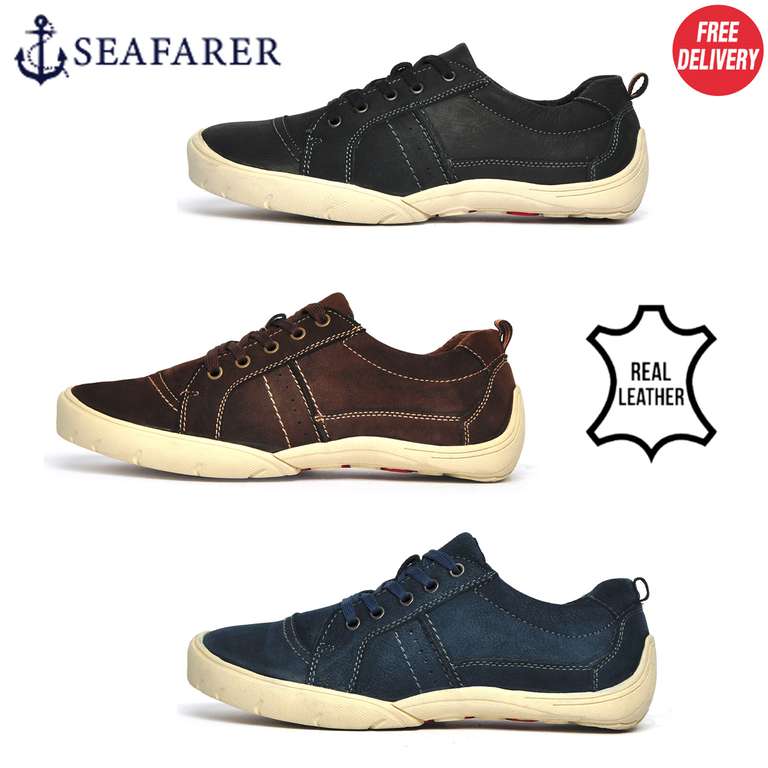 Seafarer Yachtsman Lace Up Leather Men's Shoes - Various Colours - £14.79 Per Pair Delivered With Code @ Express Trainers