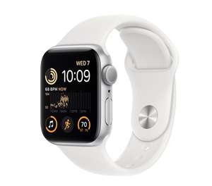 Refurbished Apple Watch SE (2nd Generation) GPS, 40mm Silver Aluminum Case with White Sport Band - (44mm £209)