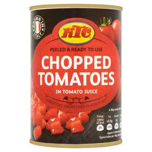 KTC Chopped Tomatoes in Tomato Juice 400g £45p or Mix and match - 5 for £1.50 @ Asda