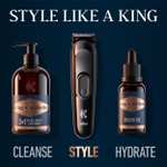 King C. Gillette Cordless Beard Trimmer Kit for Men with Lifetime Sharp Blades, Includes 3 Interchangeable Hair Clipper Combs, 2 Pin UK Plug