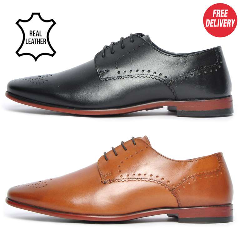Red Tape Benson Leather Mens Shoes Black Or Tan Colours, All Sizes - £15.49 With Code Delivered @ Express Trainers