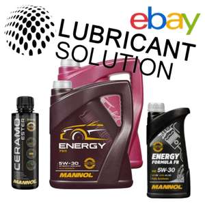 20% off selected products Max £500 off w/code e.g: 5L Mannol ENERGY Synthetic Engine Oil £11.75/2x5L Engine Oil £19.99 @ Lubricant Solution