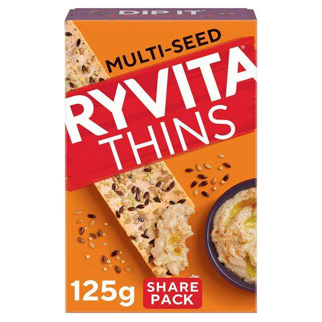 Ryvita Thins Multiseed Flatbreads 125g £1 With Nectar price @Sainsbury's