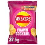 Walkers Prawn Cocktail Crisps Box, 32.5g, Case of 32 £10.40 at checkout via Amazon