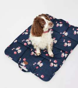 Joules Home Floral Travel Pet Bed - Navy Floral Dog - One Size £17.95 with code free delivery @ Joulesoutlet EBay