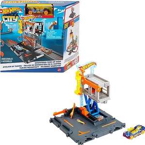 Hot Wheels City Downtown Repair Station Playset with 1 Hot Wheels Car, Connects to Other Sets & Tracks, Gift for Kids Ages 4+