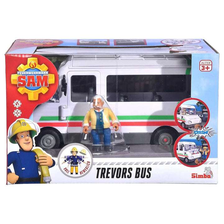 Fireman Sam Trevor's Bus With Figure 7 Seater Minibus Playset