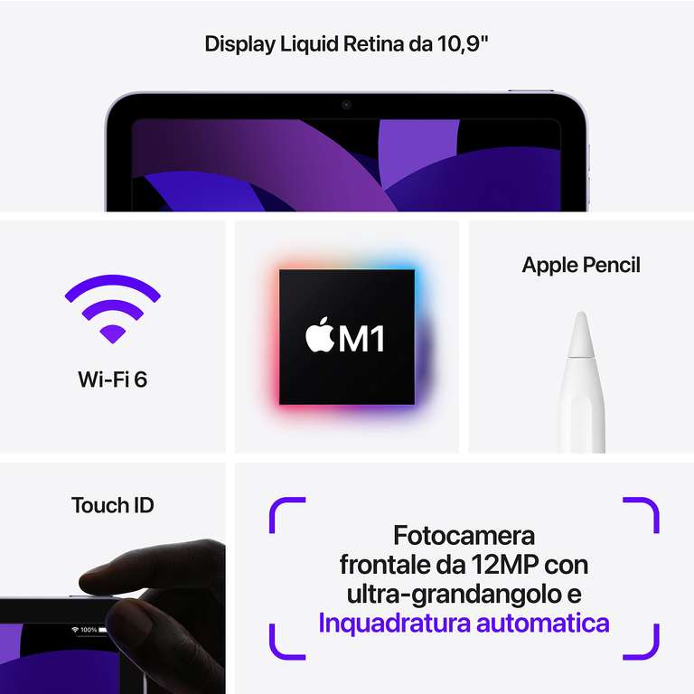 Apple M1 2022 10.9-inch iPad Air (Wi-Fi, 64GB - 5th Generation) - Blue / Pink / Space Grey / Starlight