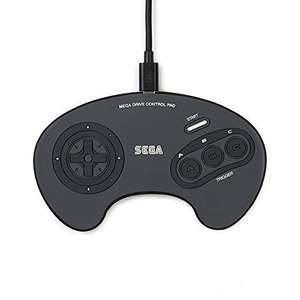 Numskull Official SEGA Mega Drive Controller Wireless Charger Pad - 10W Fast Qi Charger for all Qi Wireless devices