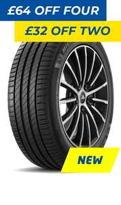 4x MICHELIN PRIMACY 4+ 225 / 50 R17 98 W Tyres fully fitted, inc balancing, disposal, new valves £387.96 at ATS Euromaster