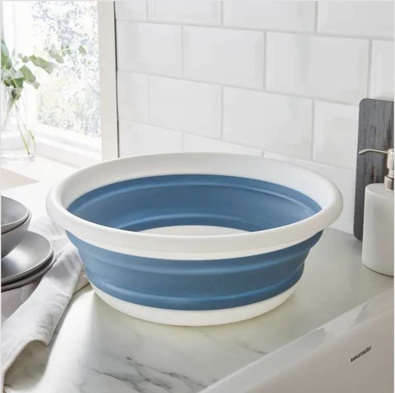 Collapsible Round Bowl Ashley Blue - Free C&C Only (Limited Stores)