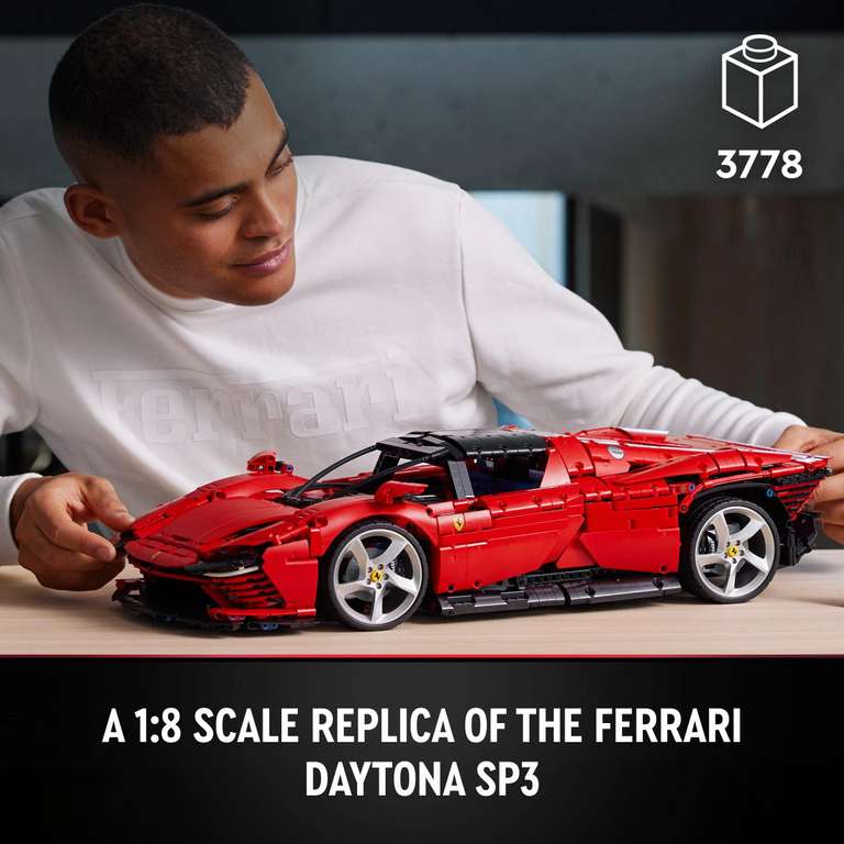 LEGO 42143 Technic Ferrari Daytona SP3, Race Car Model Building Kit, 1:8 Scale - apply voucher for additional discount
