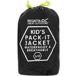 Regatta Kids Pack it III Waterproof Jacket - Black - Sizes 7-8yrs / 9-10yrs